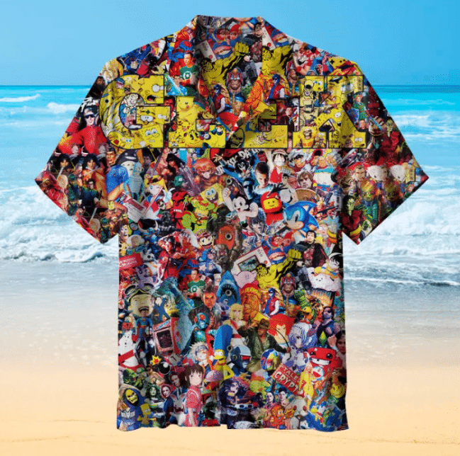 Collection Of Classic Characters For Man And Woman Print Short Sleeve Hawaii Shirt Ha72390