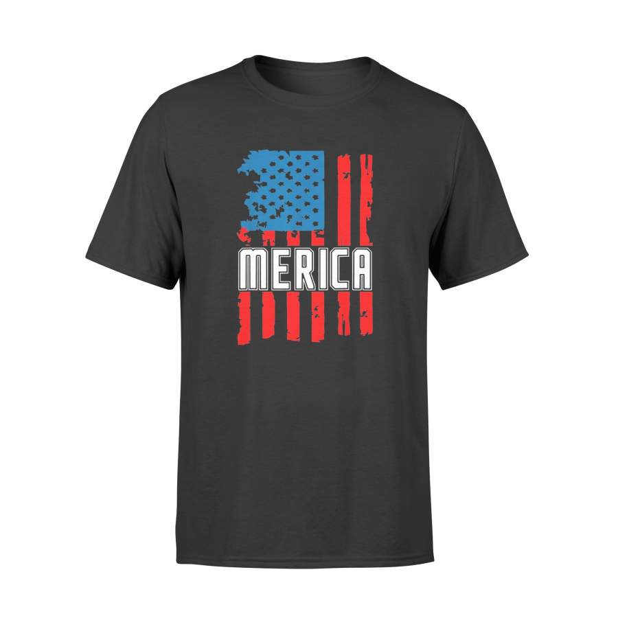 4th of July Merica Vintage American Flag T-shirt – Standard T-shirt