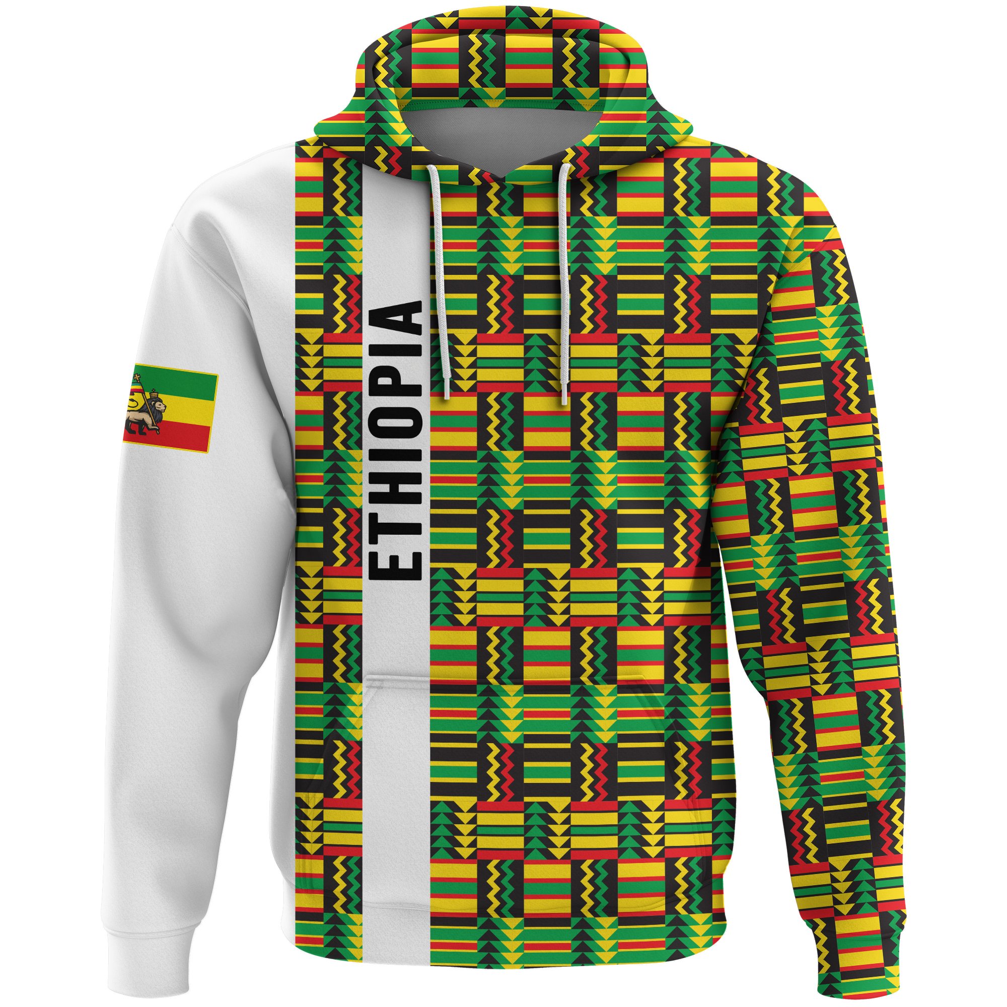 1stTheWorld Ethiopia Hoodie, Ethiopia Stripe African Pattern A10