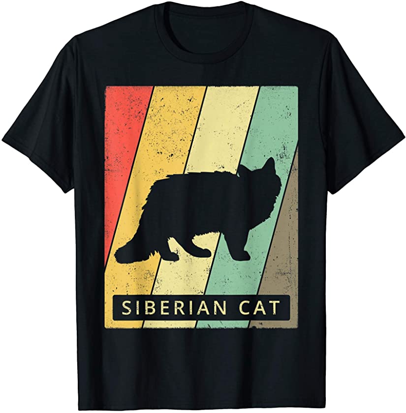 Siberian Cat Lover Vintage Retro Animal T-Shirt