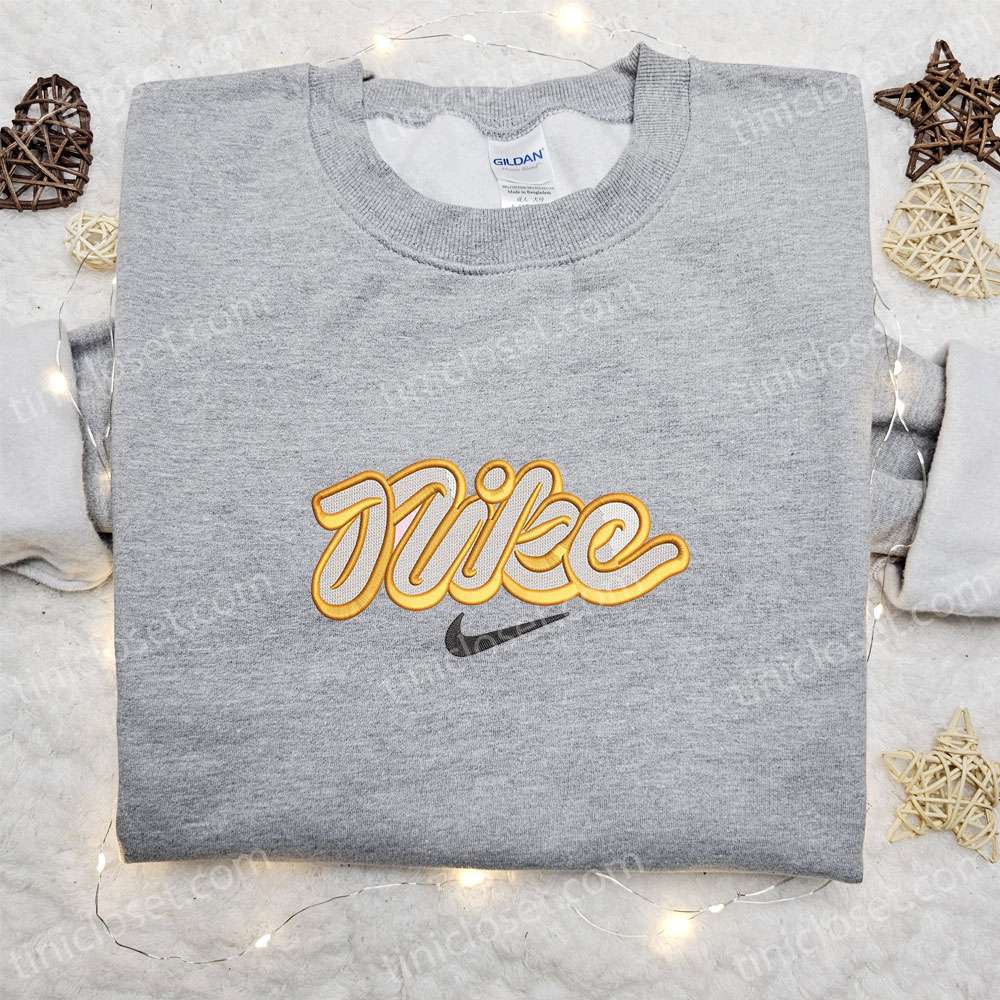 Vintage Nike Logo Embroidered Shirt, Nike Inspired Embroidered Hoodie, Best Gifts For Family – Small Gifts Great Love