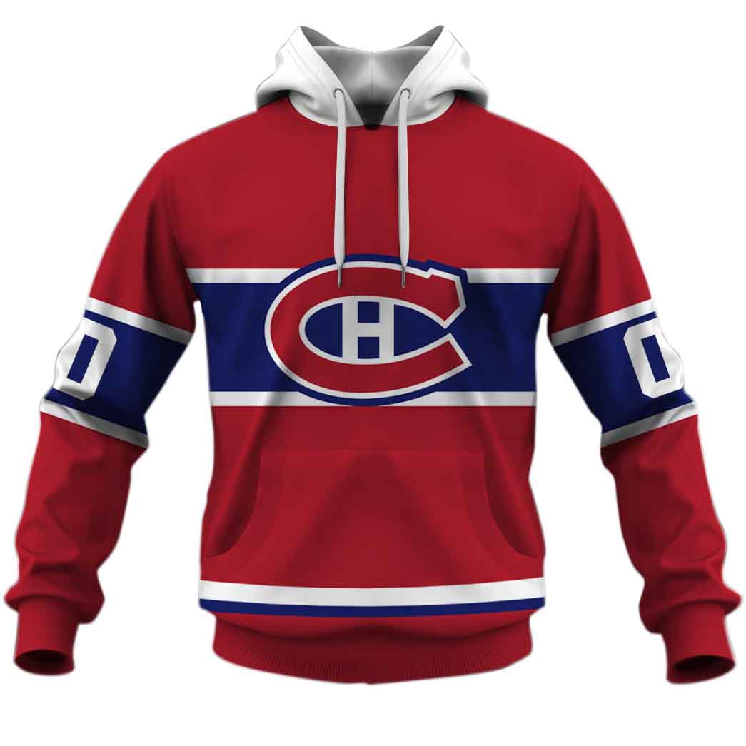 Personalized Montreal Canadiens 60S 70S Throwback Vintage Home Jersey Personalize Hoodie