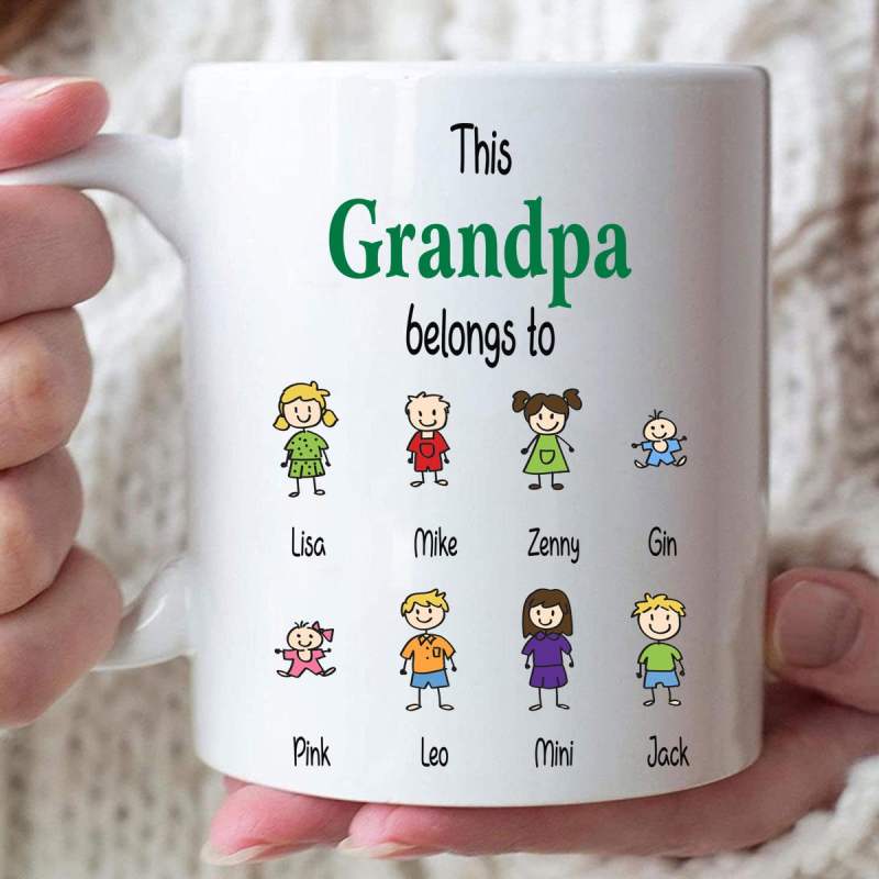 This Grandpa Daddy Belongs To Personalized Grandpa Mug, Gift For Dad, Fathers Day Gift