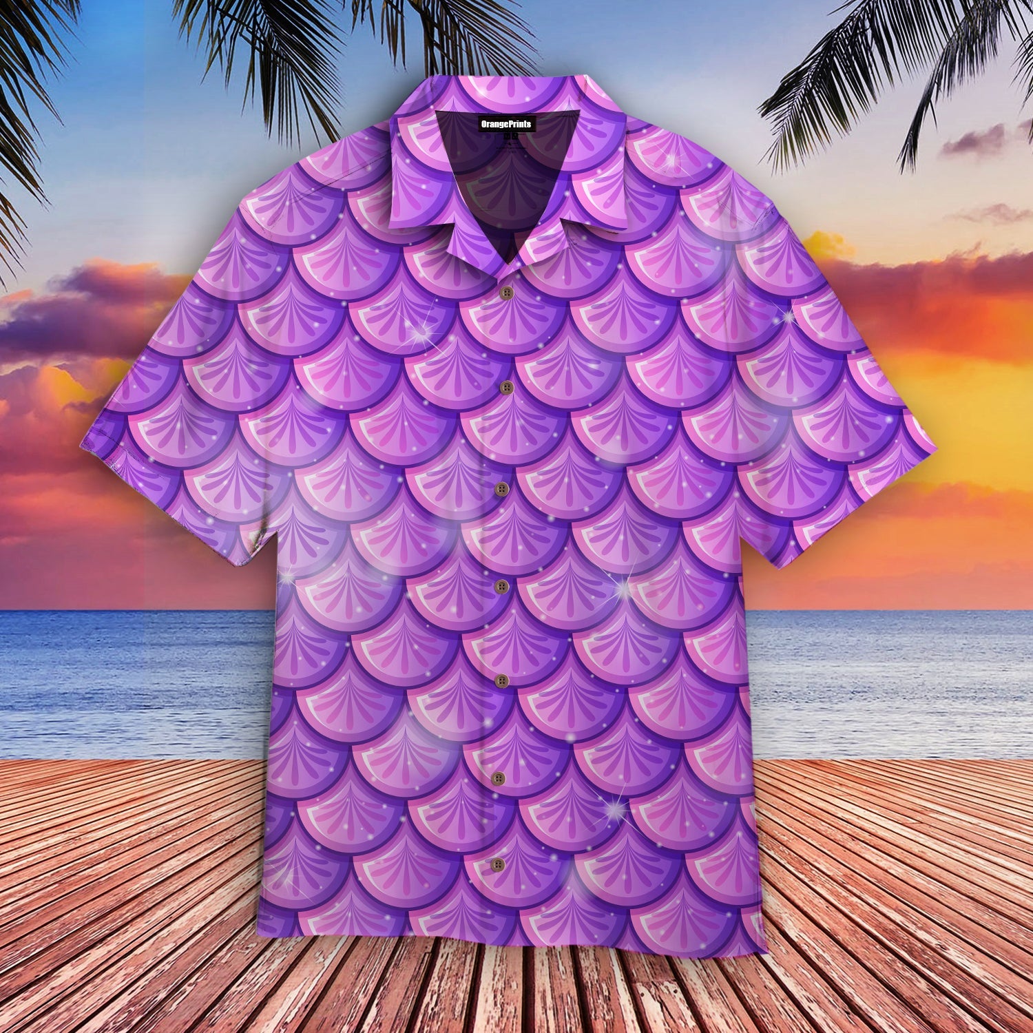 Purple Mermaid Scales Aloha Hawaii Shirts For Men And Women Ha26279