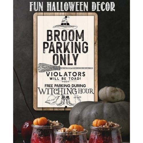 Broom Parking – 8″ x 12″ or 12″ x 18″ Aluminum Tin Awesome Metal Poster