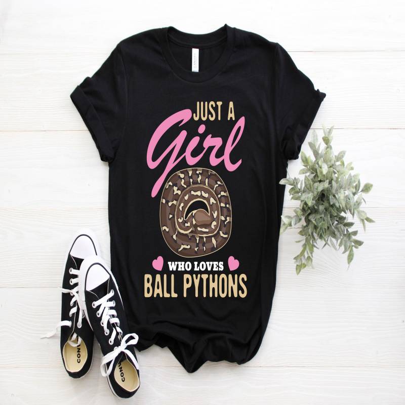 Crushtee Just a Girl Who Loves Ball Pythons Snakes Snake Python Owner Lover Gift Cute T Shirt, Birthday Present Costume Party, Reptile, Girls Tees, Long Sleeve Hoodie