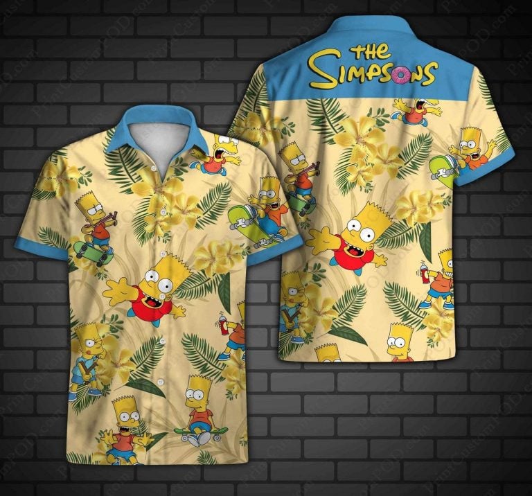 The Simpsons Tropical Forest All Over Print Hawaii Shirt Yellow Ha37664