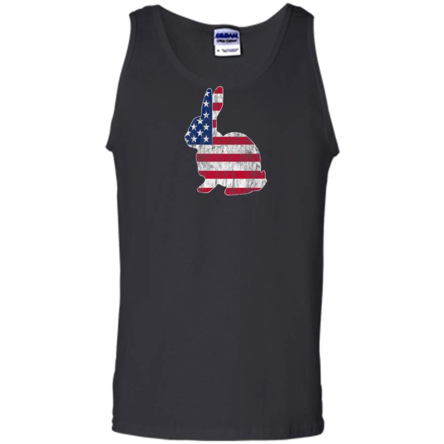 Bunny Rabbit American Flag Easter T-Shirt Tank Top