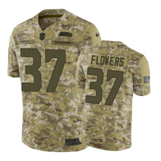 Tre Flowers Jersey NFL Camo Seattle Seahawks