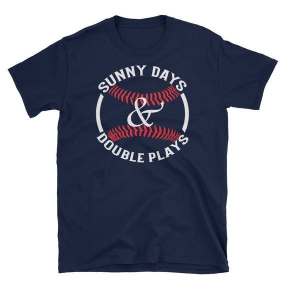 Sunny Days And Double Plays Baseball Short Sleeve Shirt