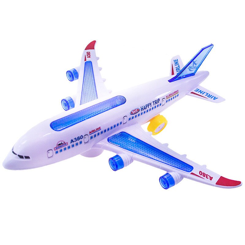 New Kids Aircraft Led Lights Music Airplane Toys for Children DIY Assembled Plane Model Electric Toy Boys Birthday Gift alx