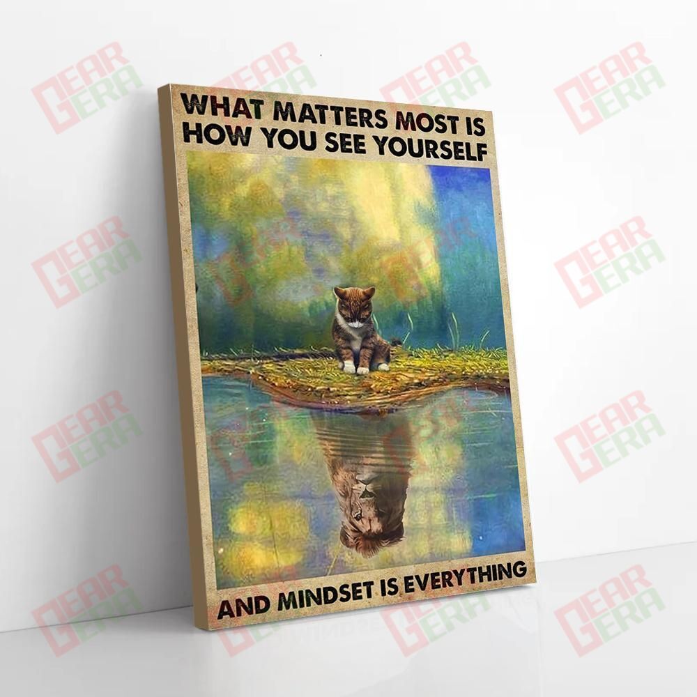 Canvas Prints How You See Yourself Mindset Is Everything Lion Vintage Art Canvas Glamorous Living Room Bedroom Bathroom Home Decoration