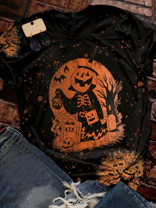 Halloween Town 3D All Over Printed T-Shirt For Men And Women, Happy Halloween Day