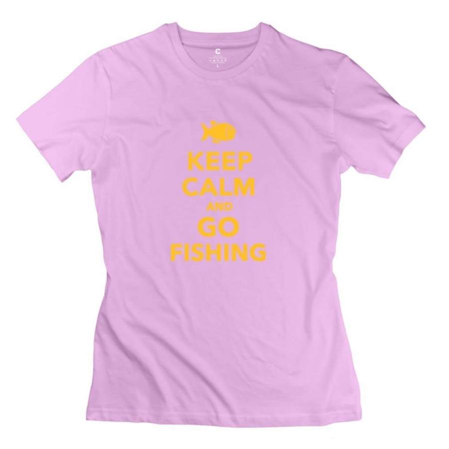 Women’S Designed Keep Calm And Go Fishing T-Shirt