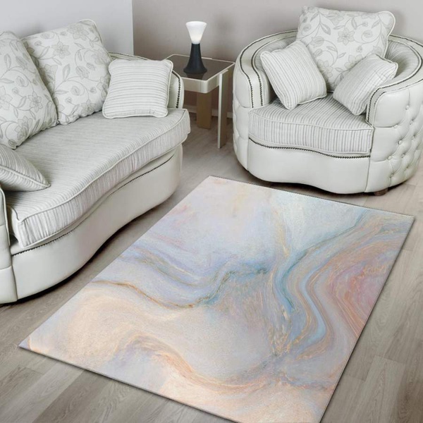 Pink Beige Marble Area Rug