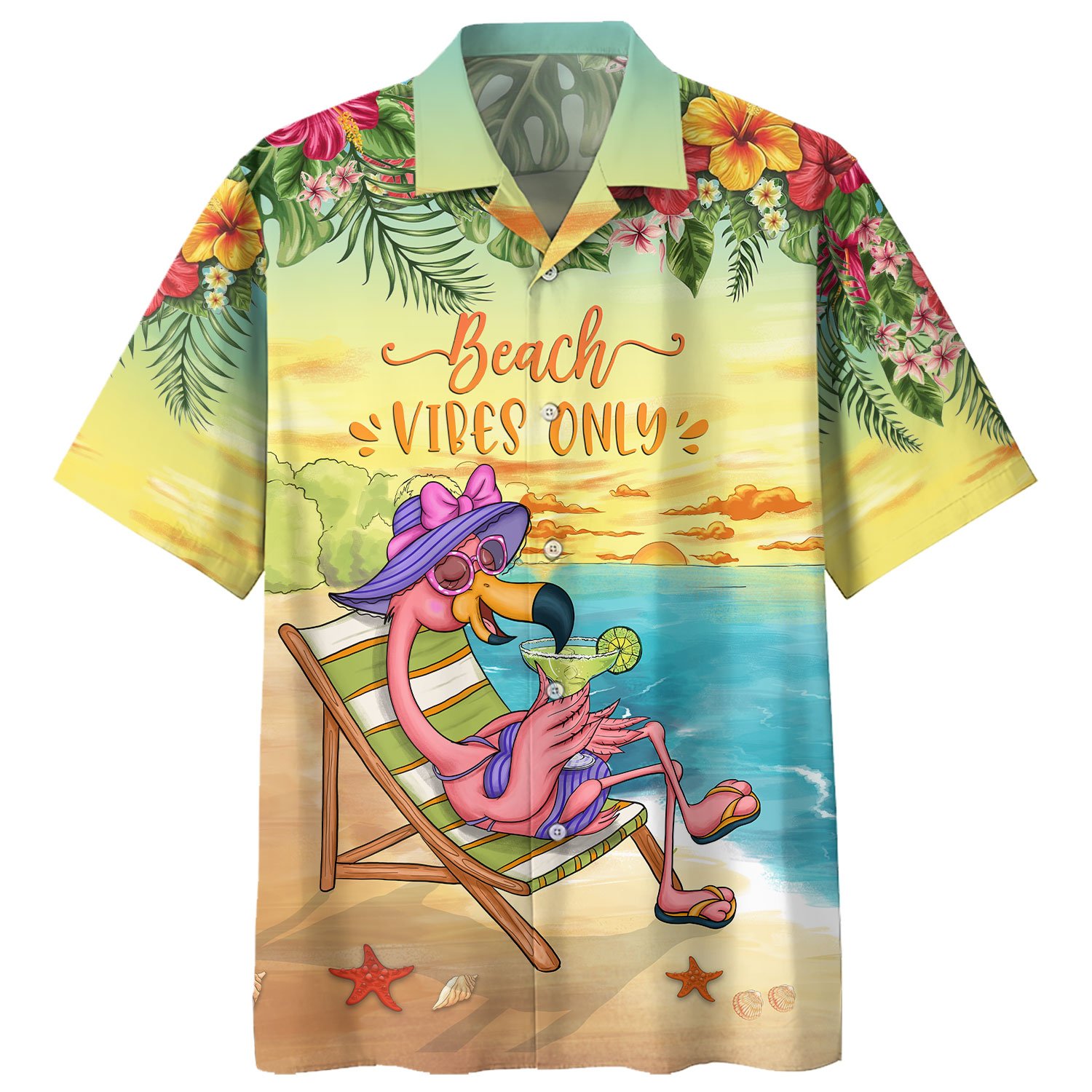 Famille Flamingo Margarita Beach Vibes Only Hawaii Shirt Ha44882