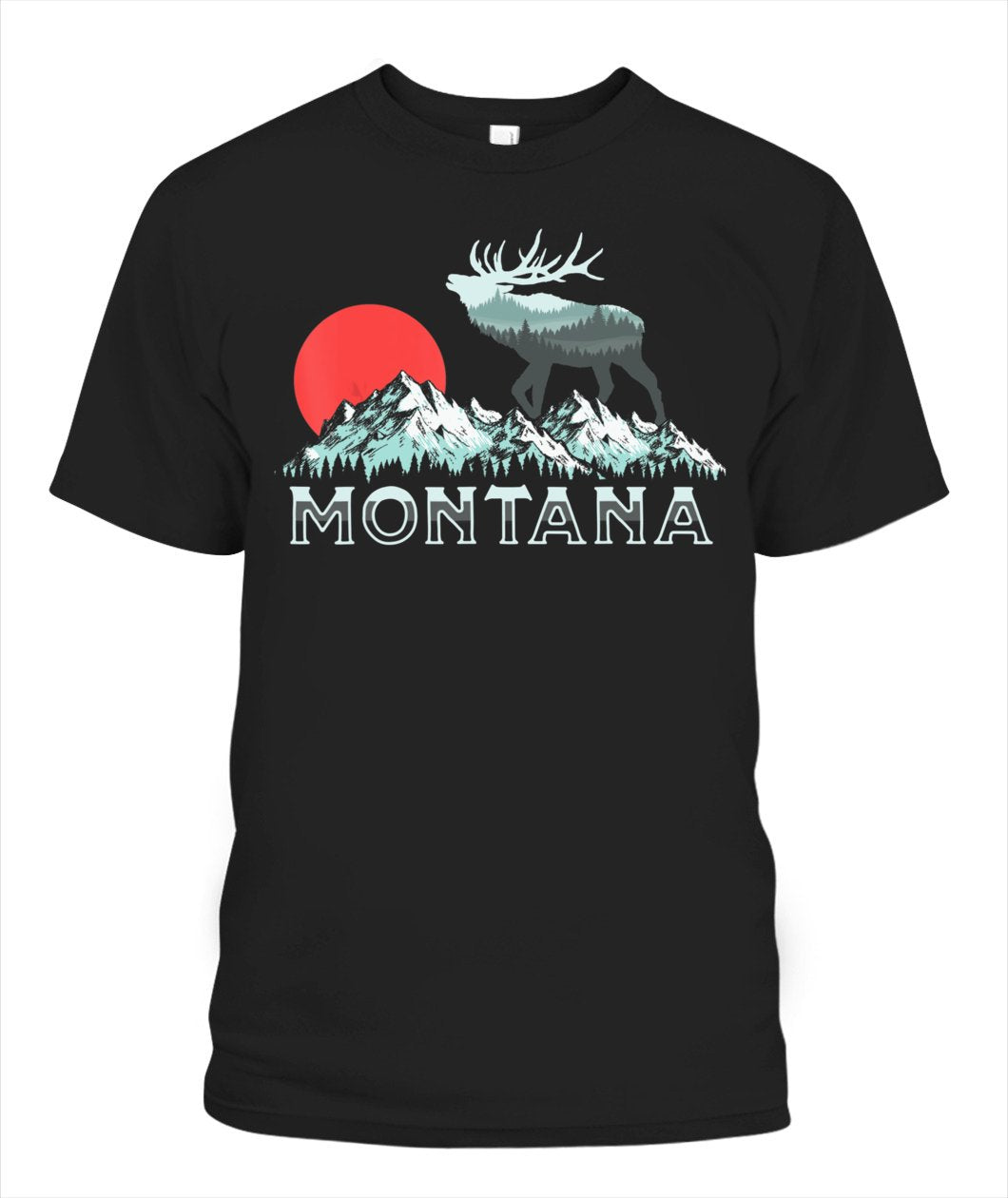 Vintage Montana Elk Retro Outdoors Hunter Graphic Customize Any Ideas, Personalized T-shirt, Hoodie Adult, Kid, Unisex