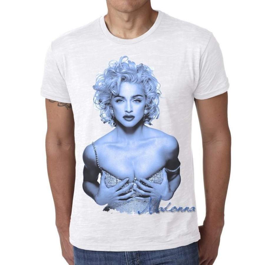 Madonna H 2 Blue : Men’S T-Shirt Celebrity Star One In The City