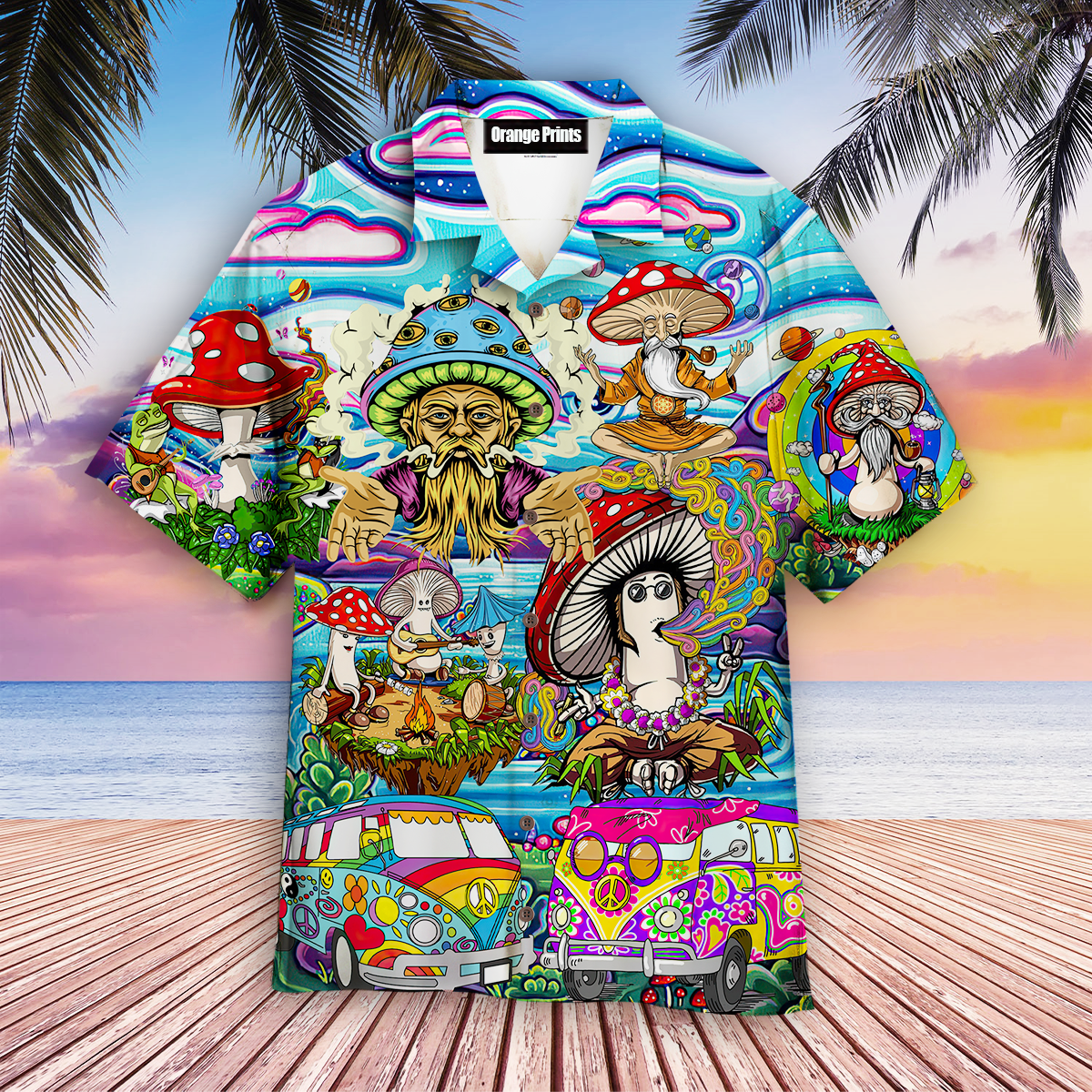 Hippie Mushroom Colorful Hawaii Shirt For Men Women Ha82094