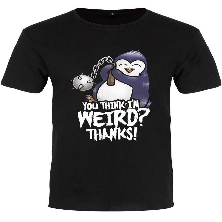 Penguin You Think I’m Weird Men’s Black T-shirt