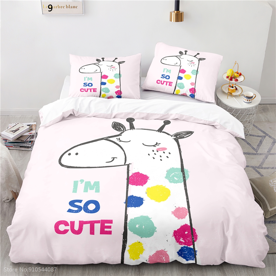 Cute Bunny Bedding Set Cartoon 3D Duvet Cover Sets With Pillowcase Bedclothes Twin Full Queen King Size