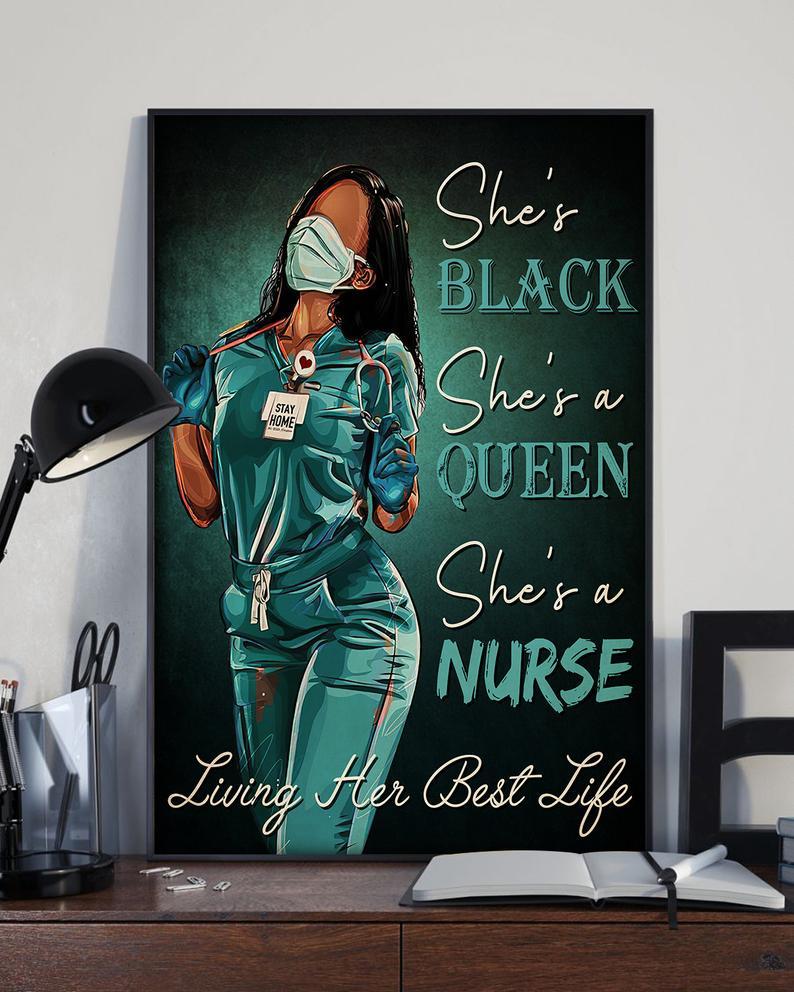 Apayprint- Black Queen Nurse Vertical Poster Wall Prints Framed