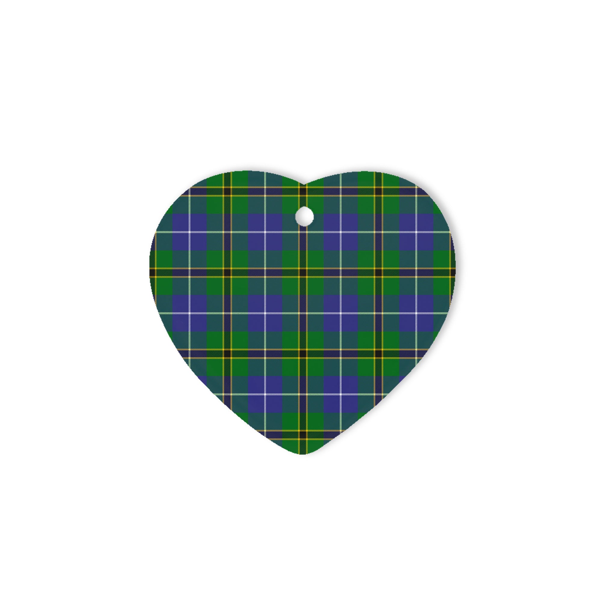 Turnbull Hunting Tartan Heart Ornaments, Christmas Tree Ornament, Plaid Christmas Ornaments, Ceramic Heart Christmas Tree Decoration