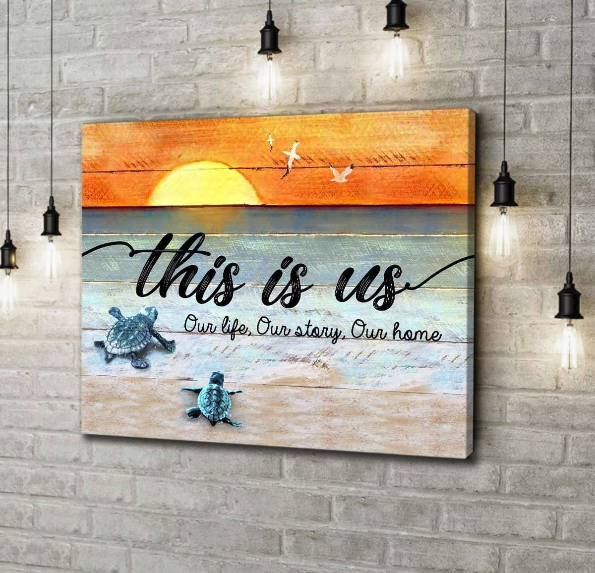 This Is Us Turtle Wall Art Canvas Gift For Family, Wall Art Decor, Canvas Print, Home Decor