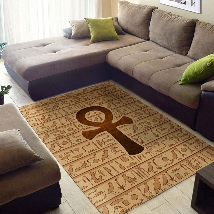 Wonderprint Area Rug African Ankh Symbol Area Rug  Lt10