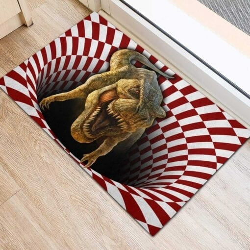 Dinosaur Optical Illusion 3D Hole Doormat