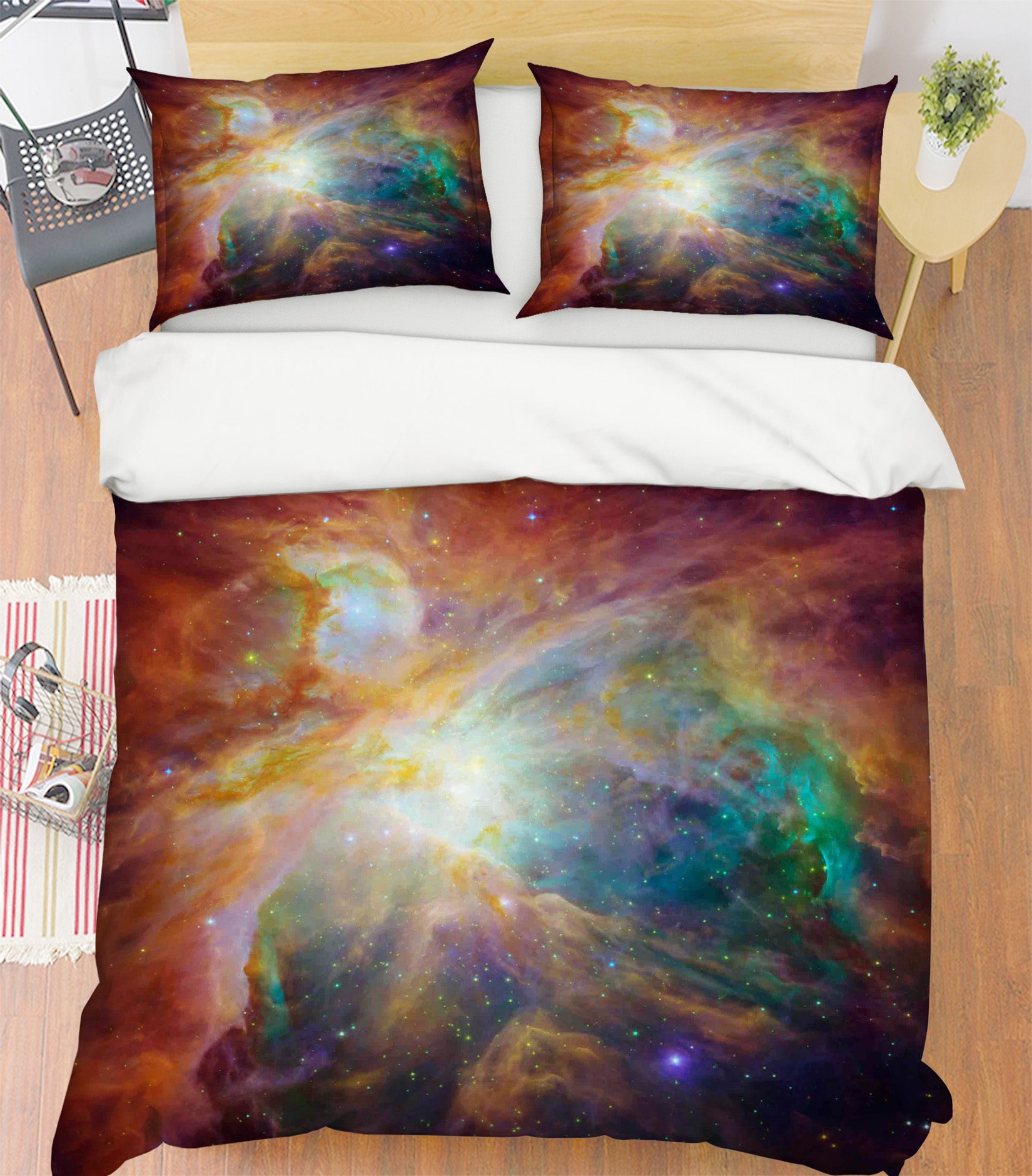 3D Nebula Universe Starry Sky Quilt Cover Set Bedding Set Pillowcases 110