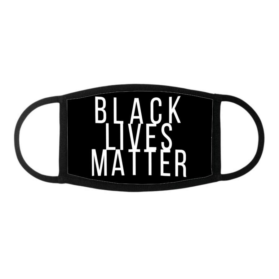 Simple Black Lives Matter Shirt in White Letters – Face Mask