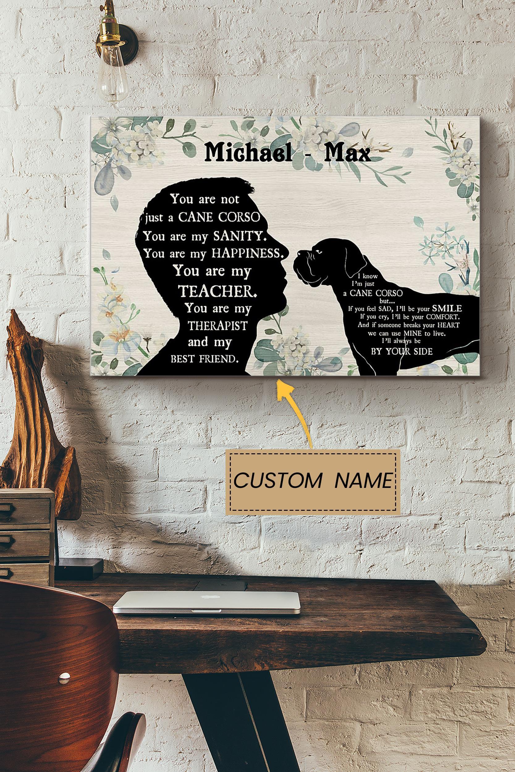 Cane Corso Boy Therapist Best Friend Personalized Poster – Animal Wall Art – Gift For Dog Lover Dog Foster Puppy Fan Poster