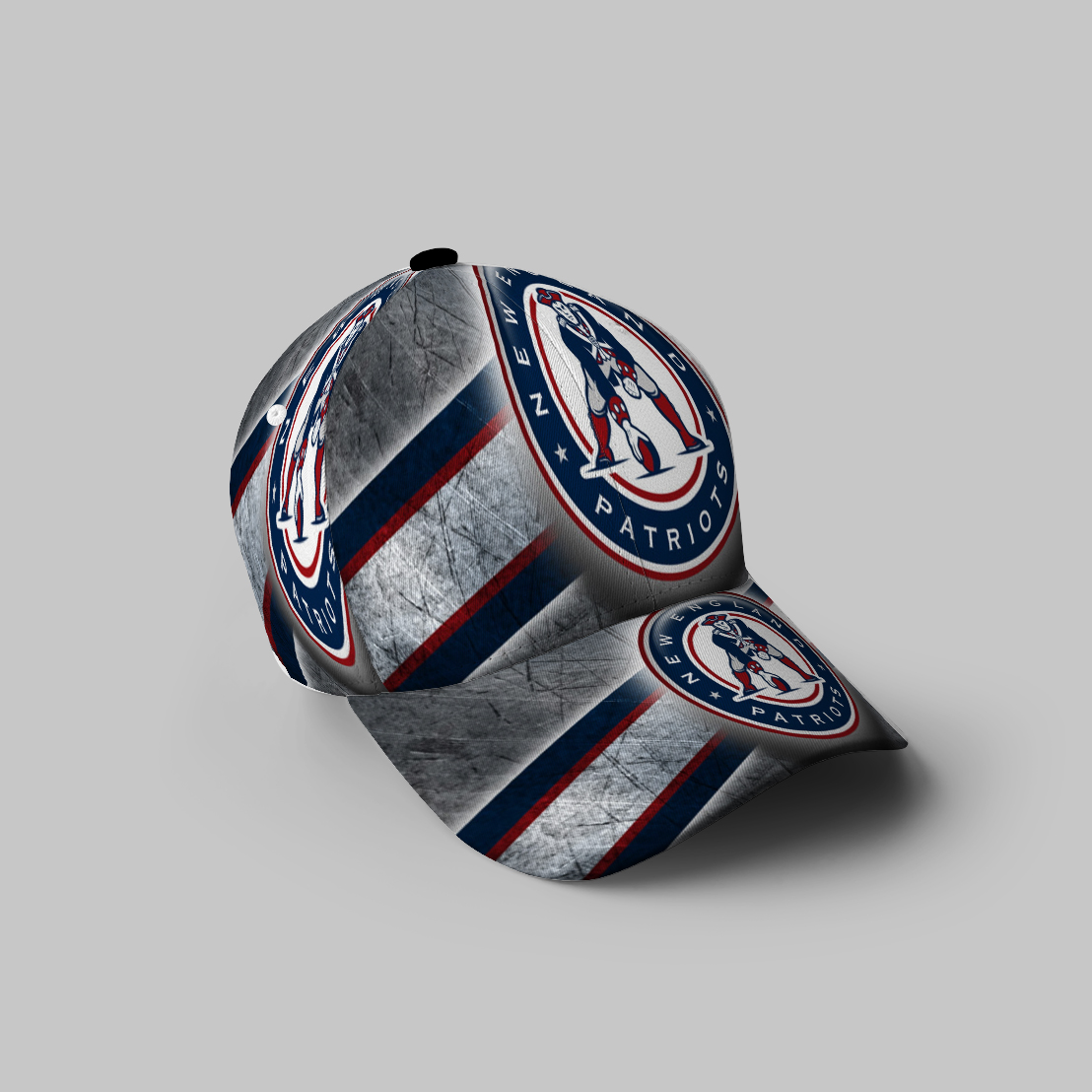 New England Patriots Logo Pat Gray 3D Printing Baseball Cap Classic Hat