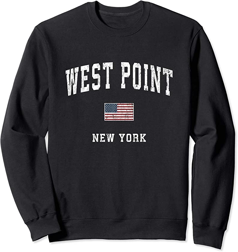 West Point New York NY Vintage American Flag Sports Design Sweatshirt