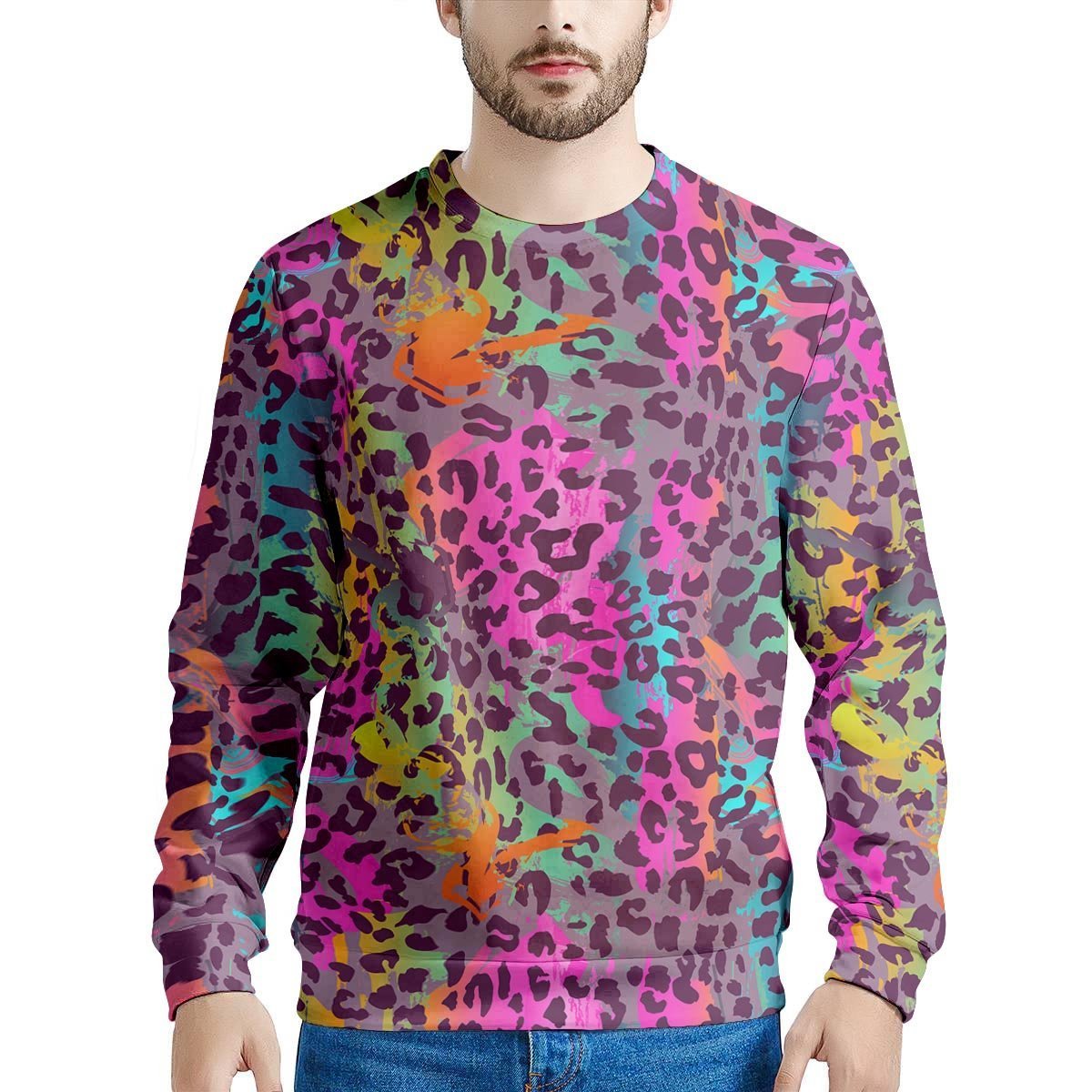 Colorful Leopard Men’S Sweatshirt