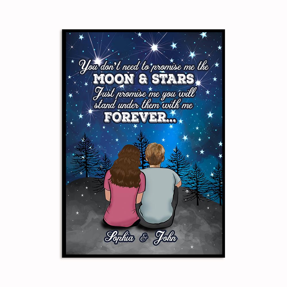 Custom Personalized hairstyle name Valentine’s day wall prints poster gift ideas for room him boyfriend husband her girlfriend wife couple – Moon & Stars TY2312 – Personalizedwitch