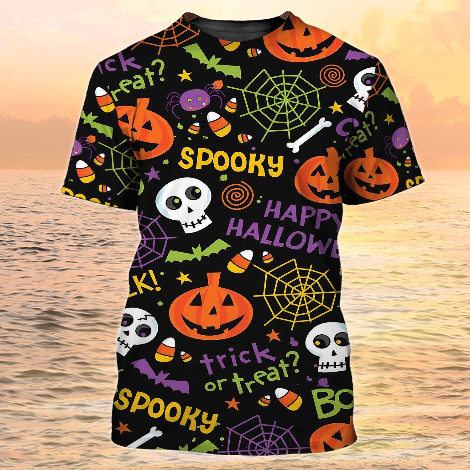 3D Spooky Shirt Trick Or Treat Full Print On Halloween Shirt Full Size