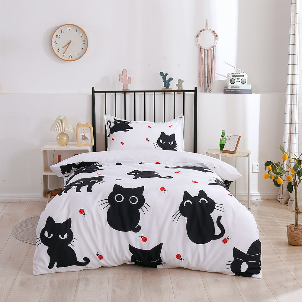 3D Cartoon Animal Cat Quilt Cover Set Bedding Set Duvet Cover Pillowcases 187