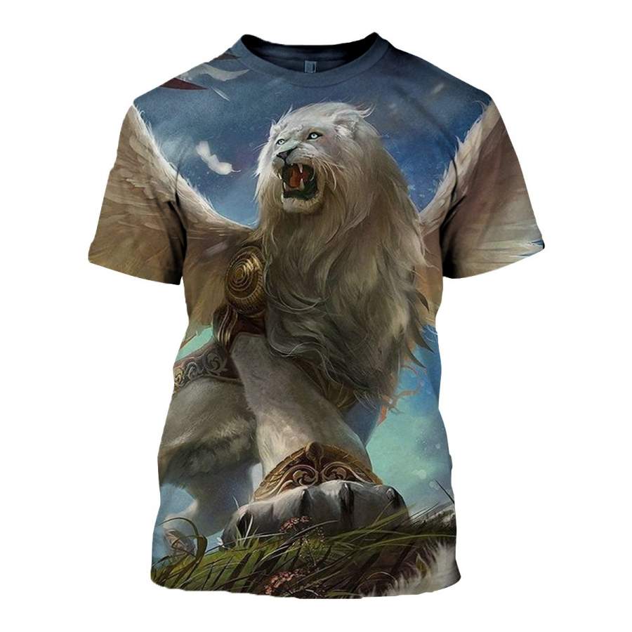 3D All Over Printed Lion T Shirt Hoodie 12148