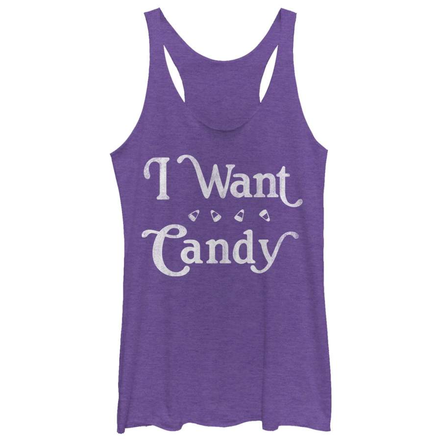 CHIN UP Women’s Halloween Want Candy  Racerback Tank