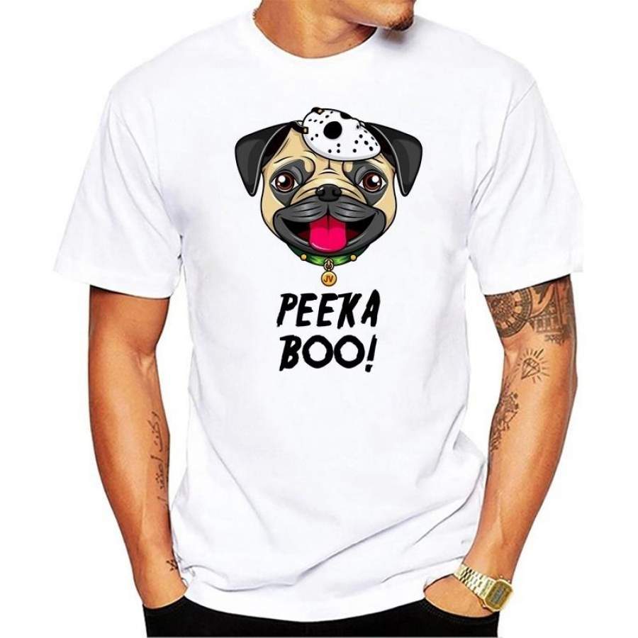 Pug On The Iron Throne T-shirt Men Game of Thrones Short Sleeve Tee Tops