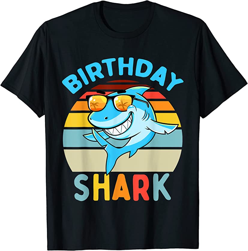 Shark Birthday Toddler Boys Kids Matching Family Boy T-Shirt