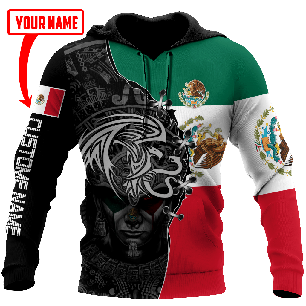 Aztec Warrior Mix Mexican Flag Unisex Pattern Aztec Customize All Over Printed Shirts _ Am Style Design