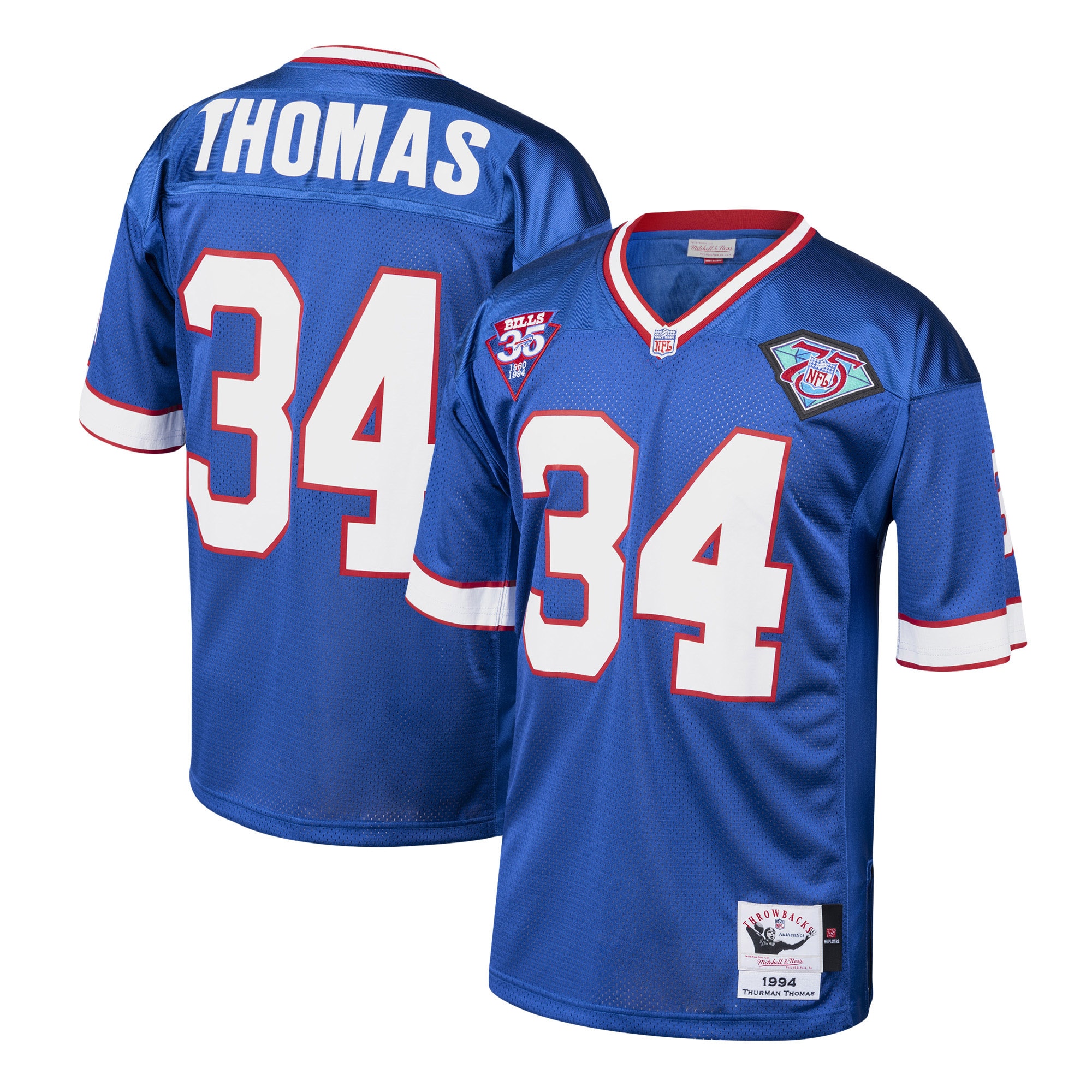 Thurman Thomas Buffalo Bills 1985 Mitchell & Ness Authentic Throwback Retired Player Jersey – Royal