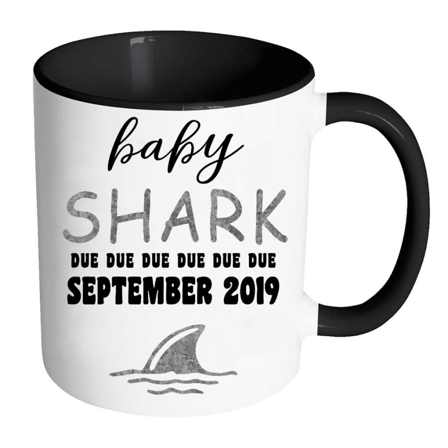 Baby Shark Due Due Due Due September2019, Birthday Gift – Full-Wrap Coffee Colors Accent Mug