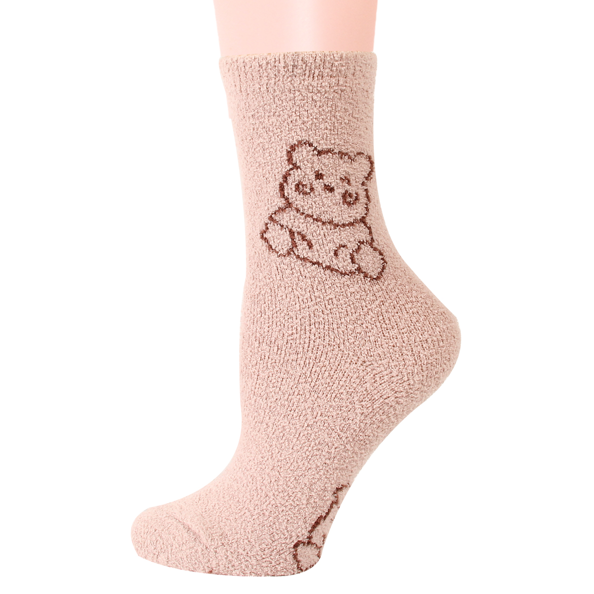 5 pairs of winter cute jacquard Bear Horizontal Coral Velvet Soft And Comfortable Women’s Socks Casual Sleep Women’s Stockings alx