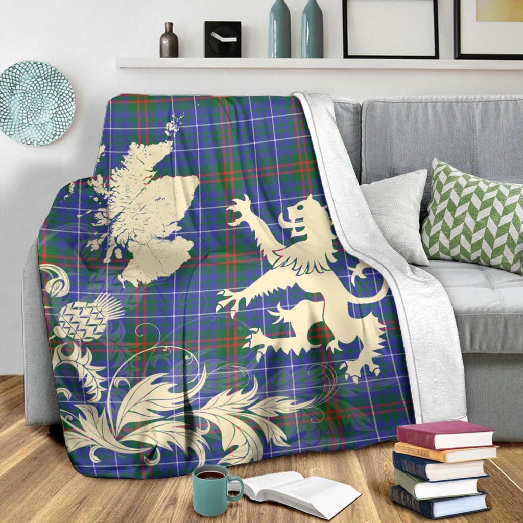 Tartan Blanket Edmonstone Tartan Scotland Lion Thistle Map Plaid Blanket