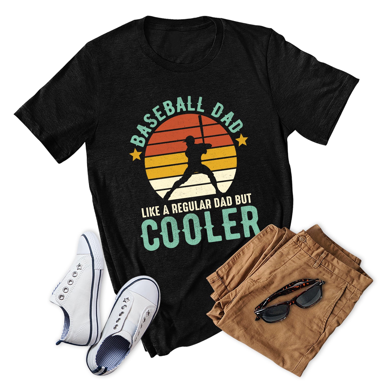 Baseball Dad Like A Regular Dad But Cooler Vintage Shirt Gift