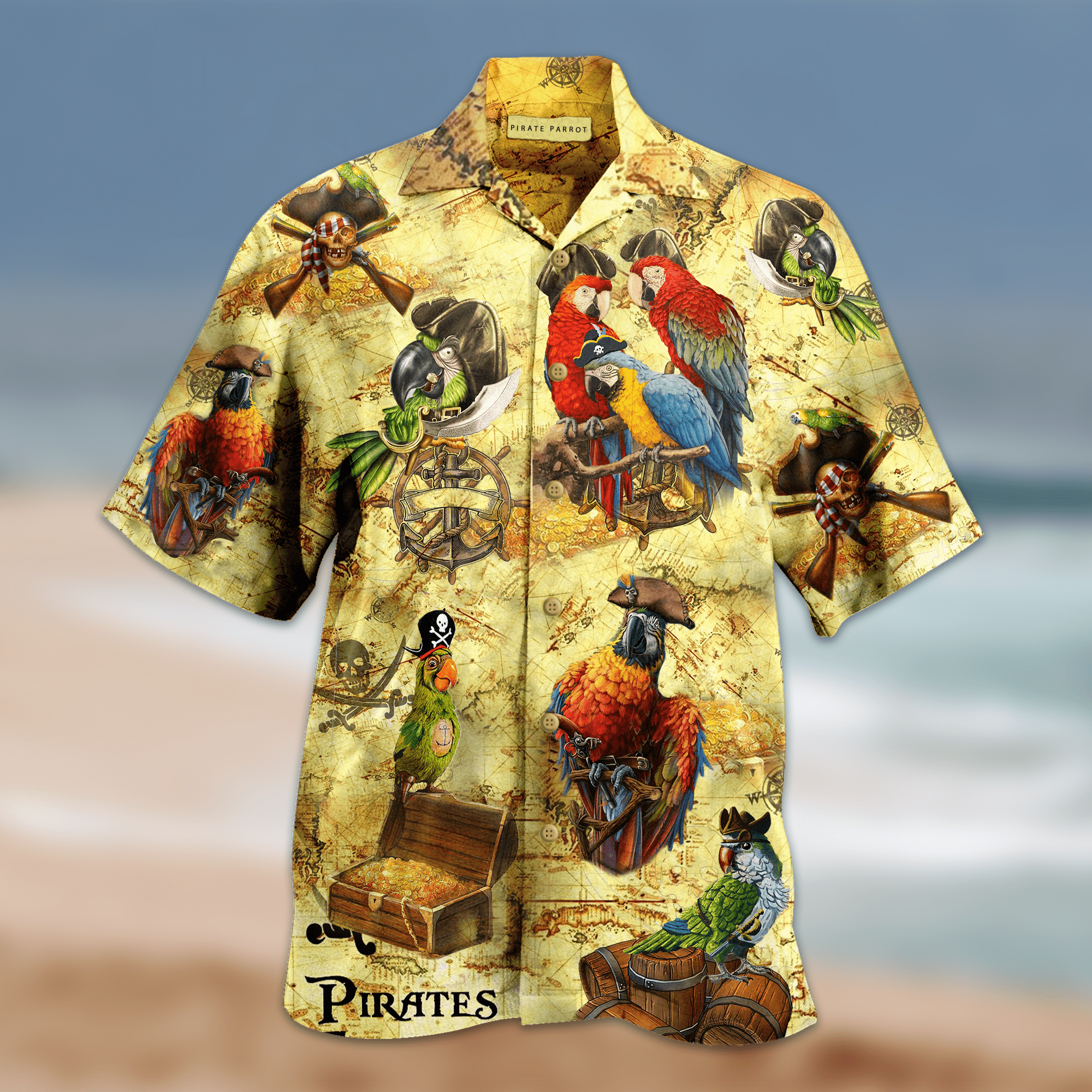 Shop From 1000 Unique Amazing Pirate Parrots Christmas Hawaii Aloha Shirts Ha6348